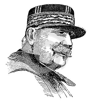 Marshal Joffre, vintage illustration