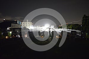The marshaling yard in Osaka.