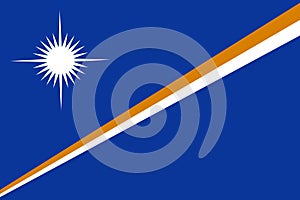 Marshall Islands flag pattern background. Realistic national flag design. Abstract vector template photo