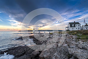 Marshall Point Lighthouse Shoreline and Keepers House