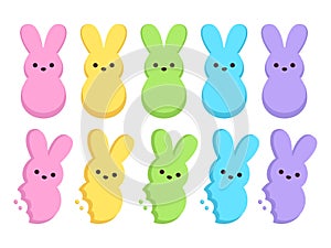 Marshmallow bunnies set