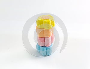 Marshmallow candy snack is pastel color, pastel candy i