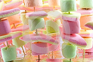 Marshmallow candy on stick