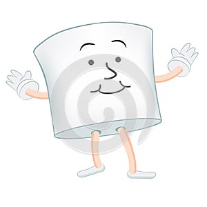 Marshmallow Cartoon Character Isolated on White photo
