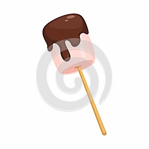 Marshmallow Chocolate Snack Cartoon Illustration Vector