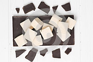 Marshmallow and chocolate tile