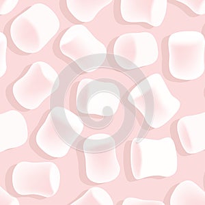 Marshmallow seamless pattern. Tasty marshmallows on pink background. Candy texture photo