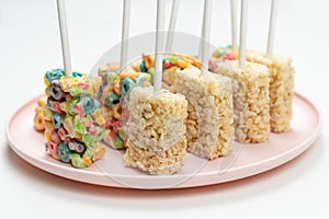 Marshmallow square bar or rice crispy treat