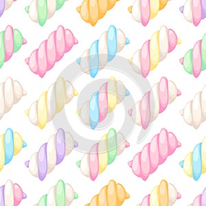 Marshmallow twists seamless pattern vector illustration.