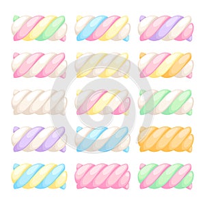 Marshmallow twists set vector illustration. photo