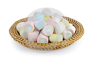 Marshmallows candy on white background