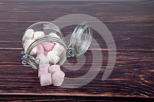 Marshmallows in a glass jar