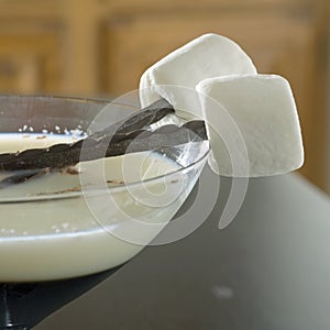 Marshmallows and milk square photo