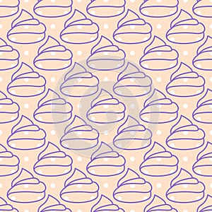 Marshmallows pink seamless vector pattern.