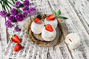 Marshmallows with strawberrys