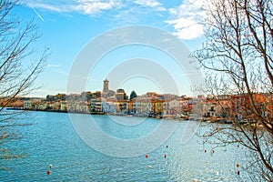 Marta burg on Bolsena lake