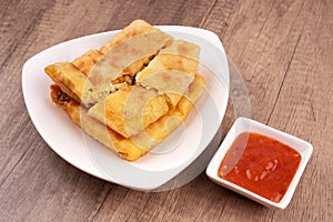 Martabak Jawa or egg murtabak vegetables stuffed pancake