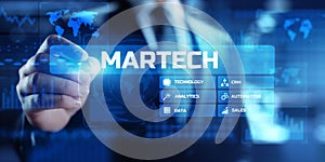 MARTECH, Marketing technology business concept on virtual screen dashboard. photo