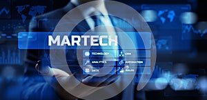 MARTECH, Marketing technology business concept on virtual screen dashboard. photo