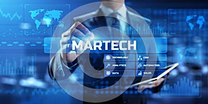 MARTECH, Marketing technology business concept on virtual screen dashboard. photo