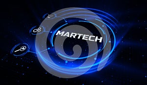 Martech marketing technology online internet digital advertising. photo