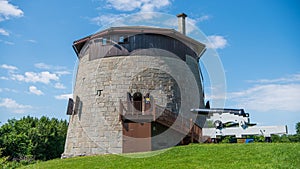 Martello Tower #1 at Battlefields Park overlooking the Saint Lawrence River in Quebec City, Canada