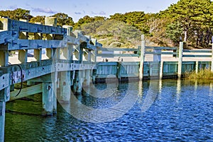 Martha`s Vineyard, Massachusetts - October 21, 2018 - Chappaquiddick bridge.