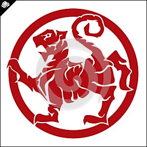 Martial art colored simbol design. Karate emblem photo