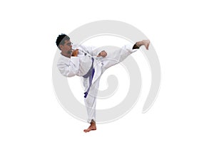 Martial art side kick photo