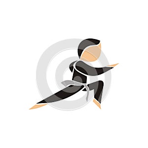 Martial art silat design logo - vector