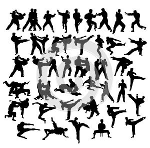 Martial Art Sport Silhouettes, art vector design