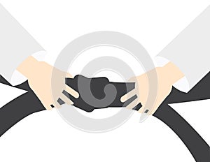 Martial art vector background - hand holding Black belt