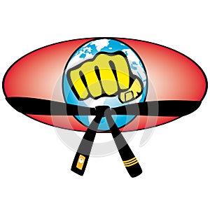 Martial art World Cup colored simbol. Vector.