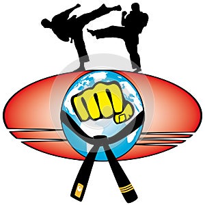 Martial art World Cup colored simbol. Vector.