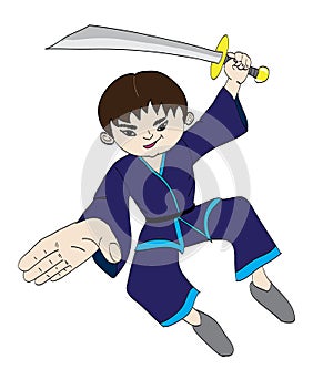 Martial artist cartoon