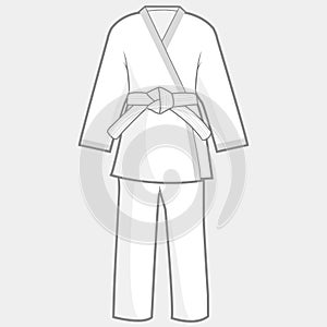 Martial arts kimono suit. Vector illustration