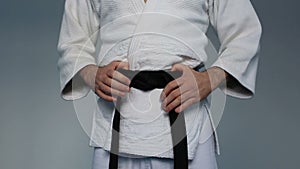 Martial arts Master with black belt