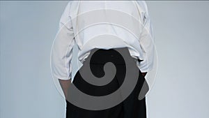 Martial arts Master in black hakama