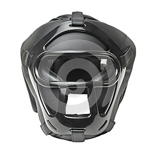 Martial arts protective sparring helmet head gear isolated white background