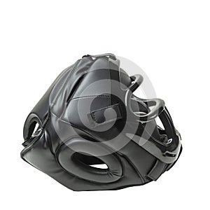 Martial arts protective sparring helmet head gear isolated white background