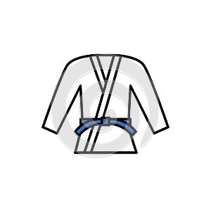 Martial arts suit line icon, vector illustration