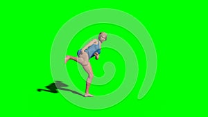 Martial arts. Training on chroma key background