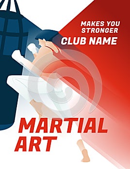 Martial arts woman. Professional sports and recreation. Sports poster.