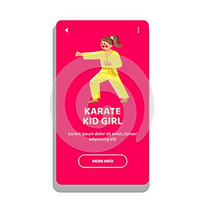 martial karate kid girl vector