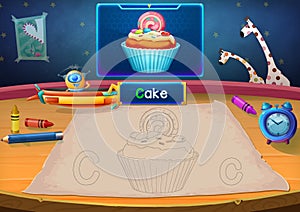 Martian Class: C - Cake. Hello, I'm Little Martian. I just open a class for all Martians to learn English. Will you join us?