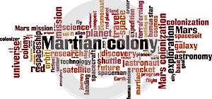 Martian colony word cloud
