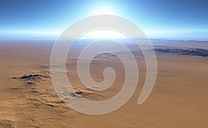 Martian desert landscape