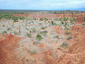 The Martian landscape of Cuzco, the Red Desert, part of Colombia`s Tatacoa Desert.