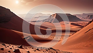 Martian Landscape at Sunrise