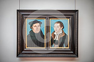 Martin Luther and and his wife by Lucas Cranach the Elder at Uffizi Gallery